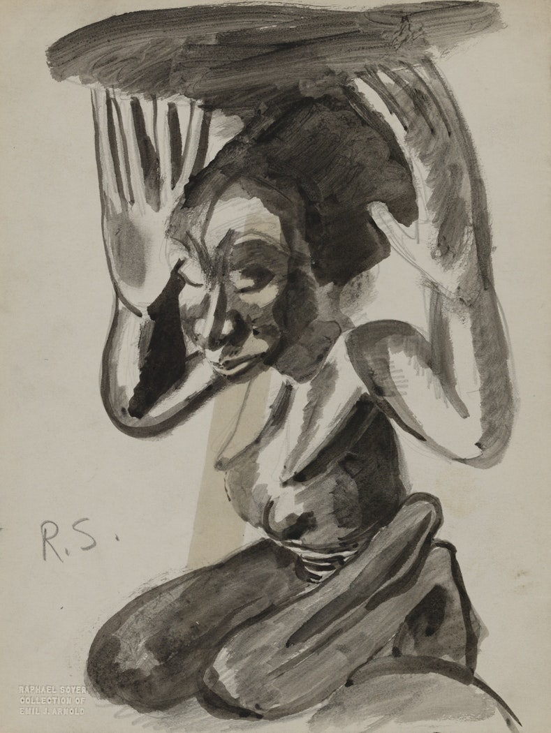 African Woman, Kneeling (Sketch of Baluba Piece)