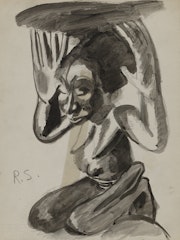 African Woman, Kneeling (Sketch of Baluba Piece)