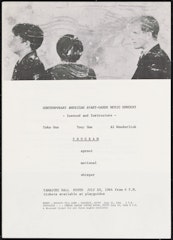 Program for Contemporary American Avant-Garde Music Concert: Insound and Instructure, Yamaichi Hall, Kyoto 