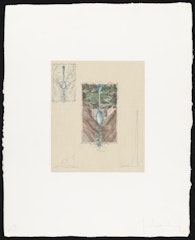 Postcard of the Spoon on Isle St. Louis with Needles