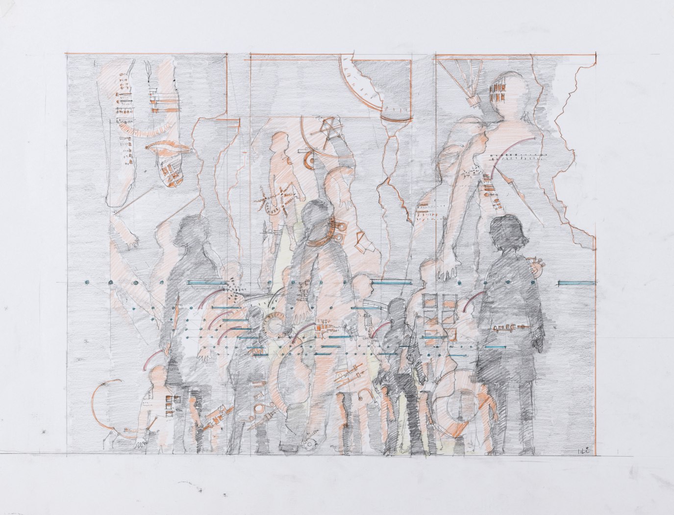 Conceptual drawing for the Working Space from the exhibition Tokyo:  Form and Spirit