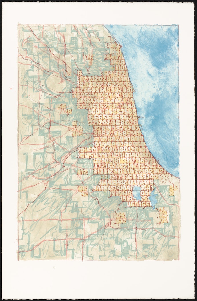 Chicago Stuffed with Numbers, Printing Element 1, coral