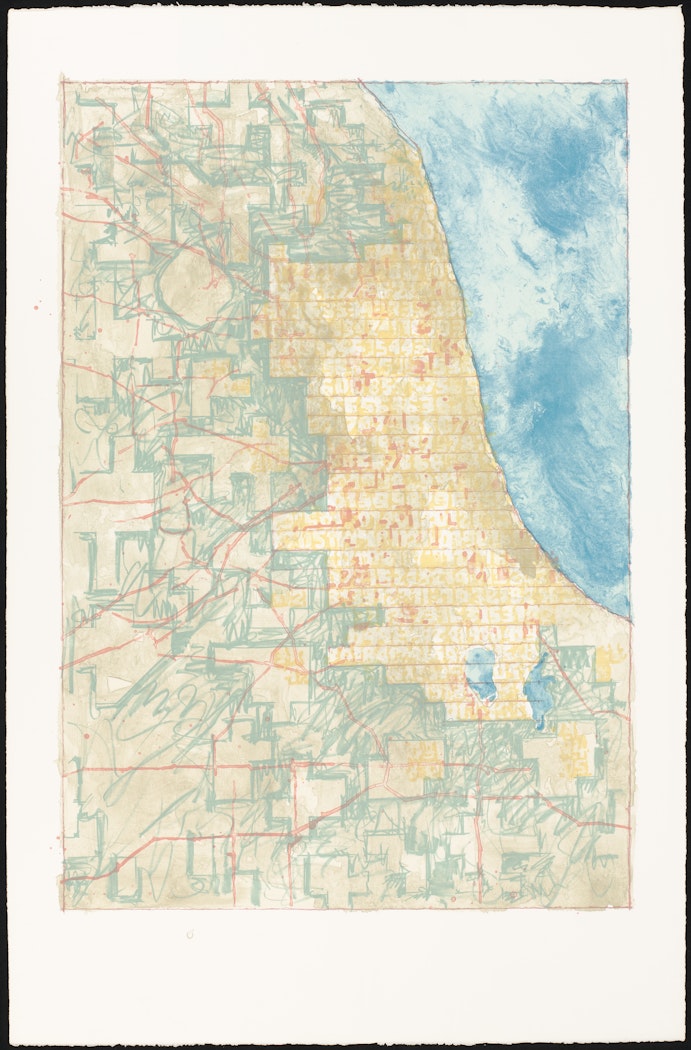 Chicago Stuffed with Numbers, Printing Element 8, yellow