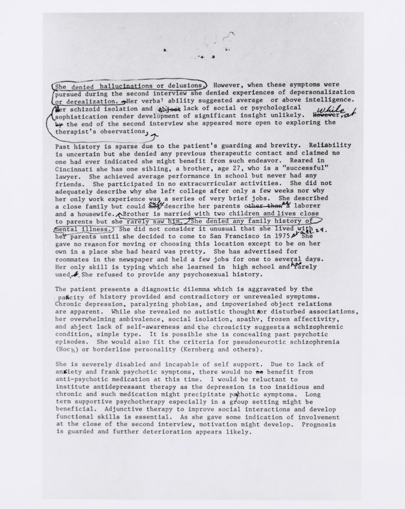 untitled from Roberta's Internal Transformations: Language from Roberta       [page 2 from Roberta's psychiatric report]