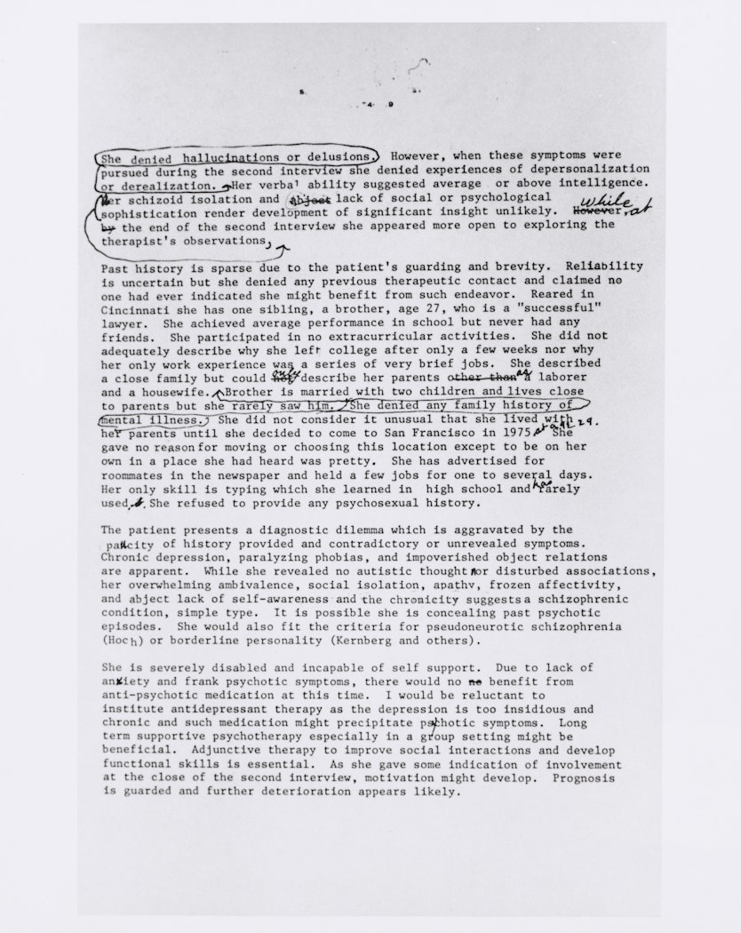 untitled from Roberta's Internal Transformations: Language from Roberta       [page 2 from Roberta's psychiatric report]