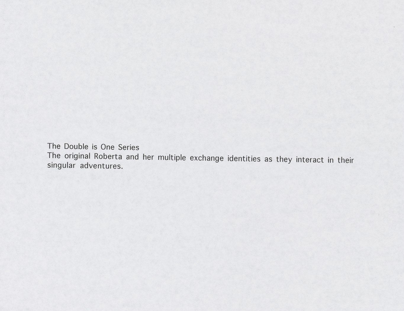 title page from The Double is One from Roberta 