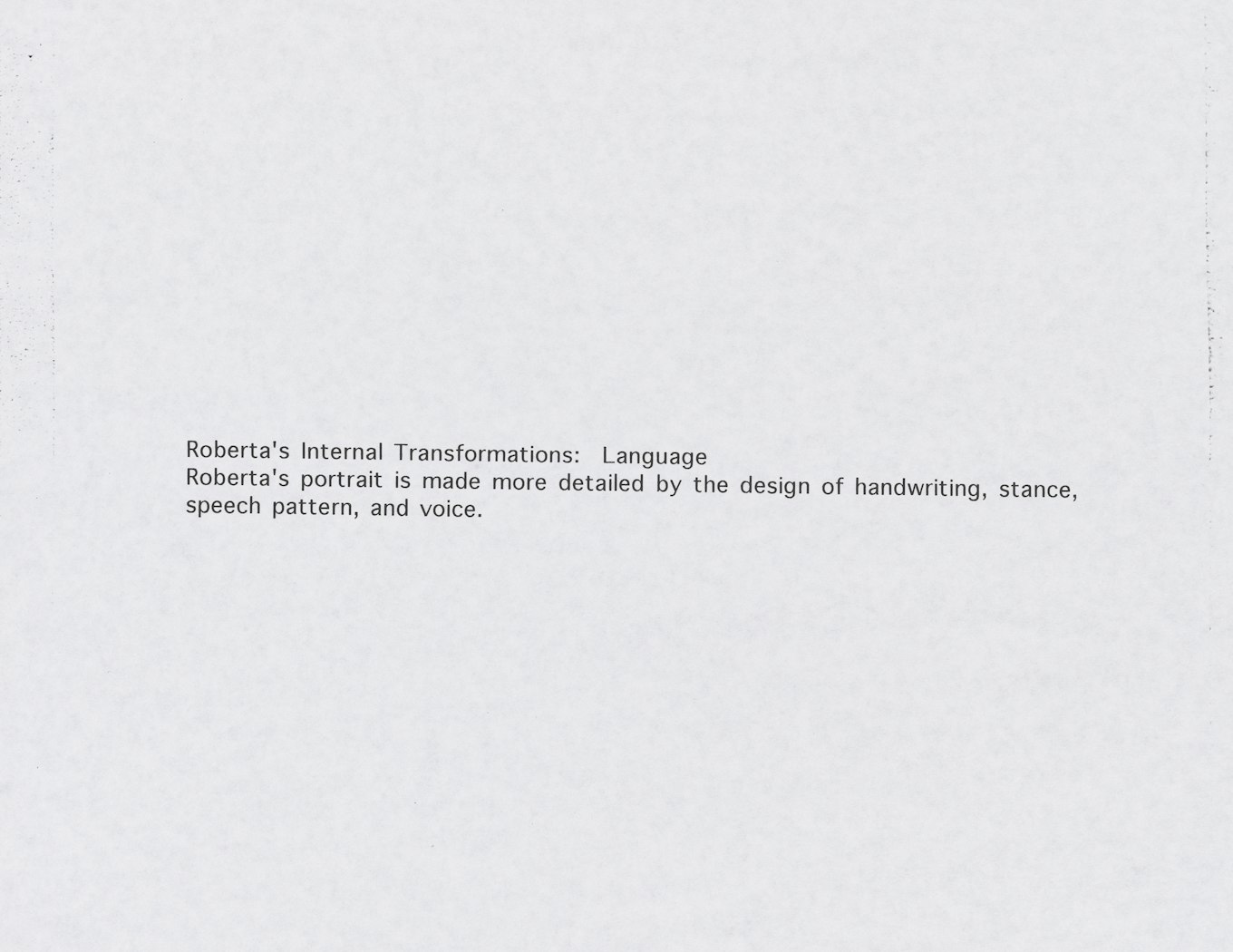 title page from Roberta's Internal Transformations: Language from Roberta       