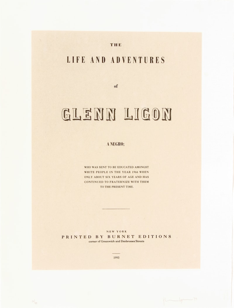 untitled [The Life and Adventures of Glenn Ligon] from Narratives 