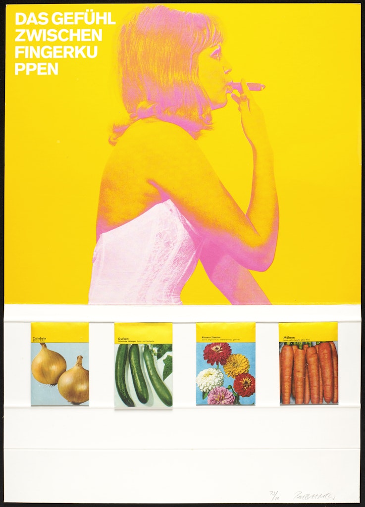 Aufsteller 25. Das Gefühl zwischen Fingerkuppen...(Pin-up 25. The Feeling Between Fingertips...) from Grafik des Kapitalistischen Realismus (Graphics of Capitalist Realism) portfolio