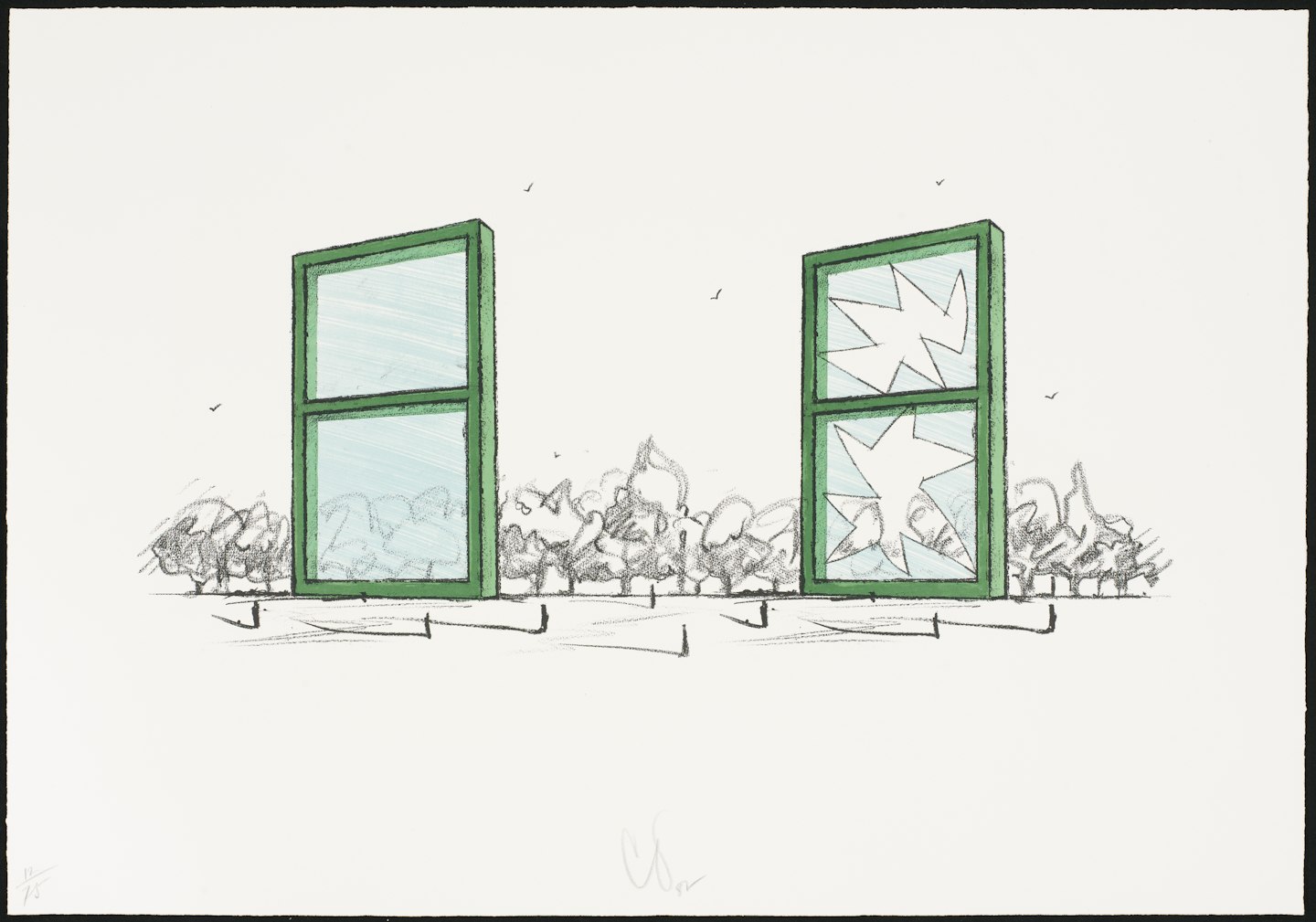 Study for Civic Monument in the Form of Two Windows from The Anthology Film Archives Portfolio