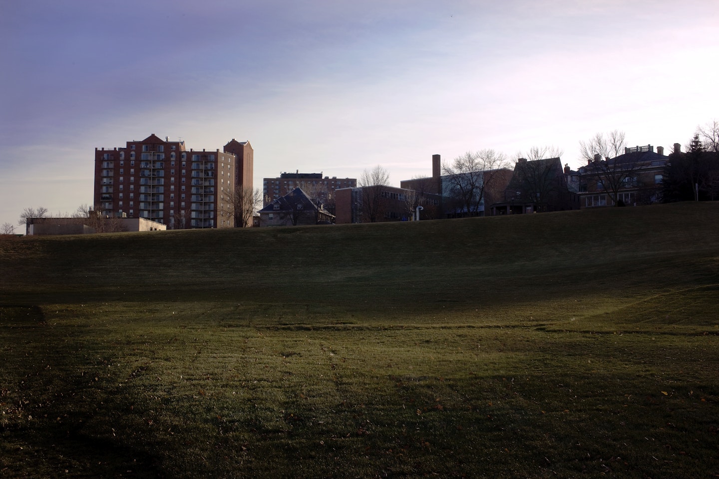 Location where object is buried, to the west of Walker Art Center’s Barnes Building