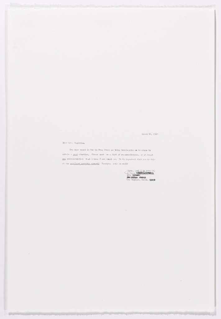 Wall of Letters: Necessary Reminders from the Past for a Future of Choice #23