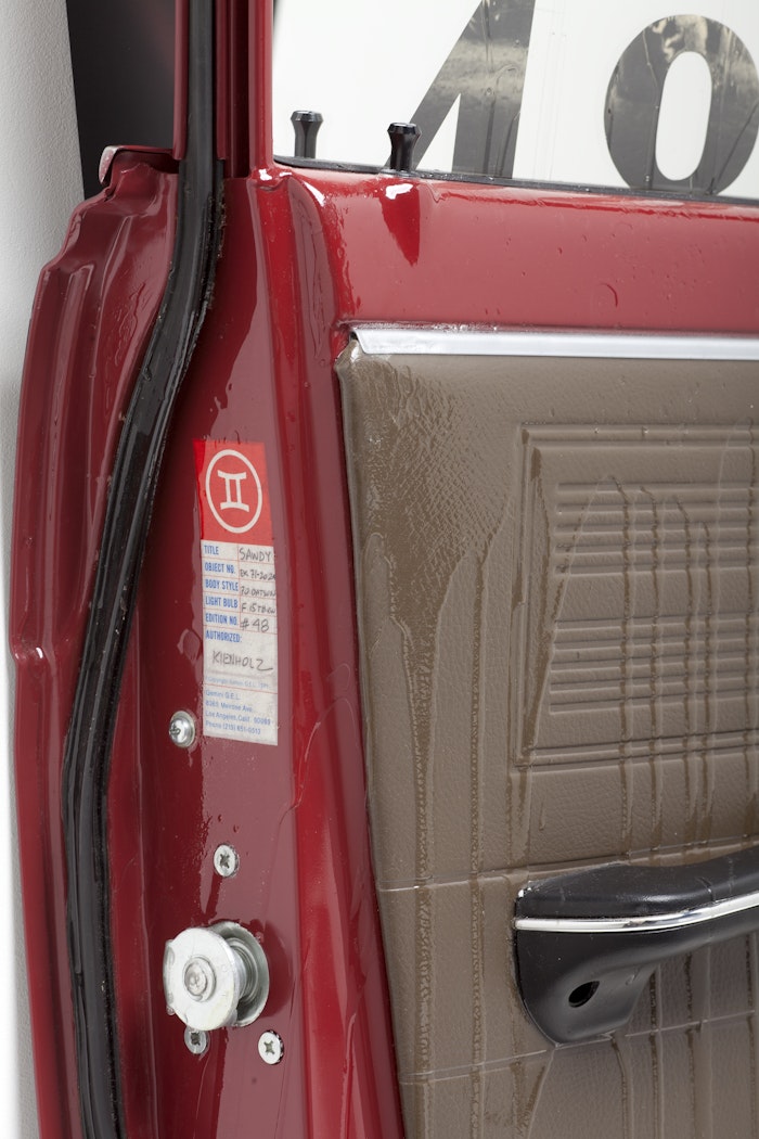 inside door jamb showing Gemini title and edition panel