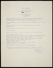 Program for "Terry Jennings" from Chambers Street Loft Series, Yoko Ono's Loft, New York