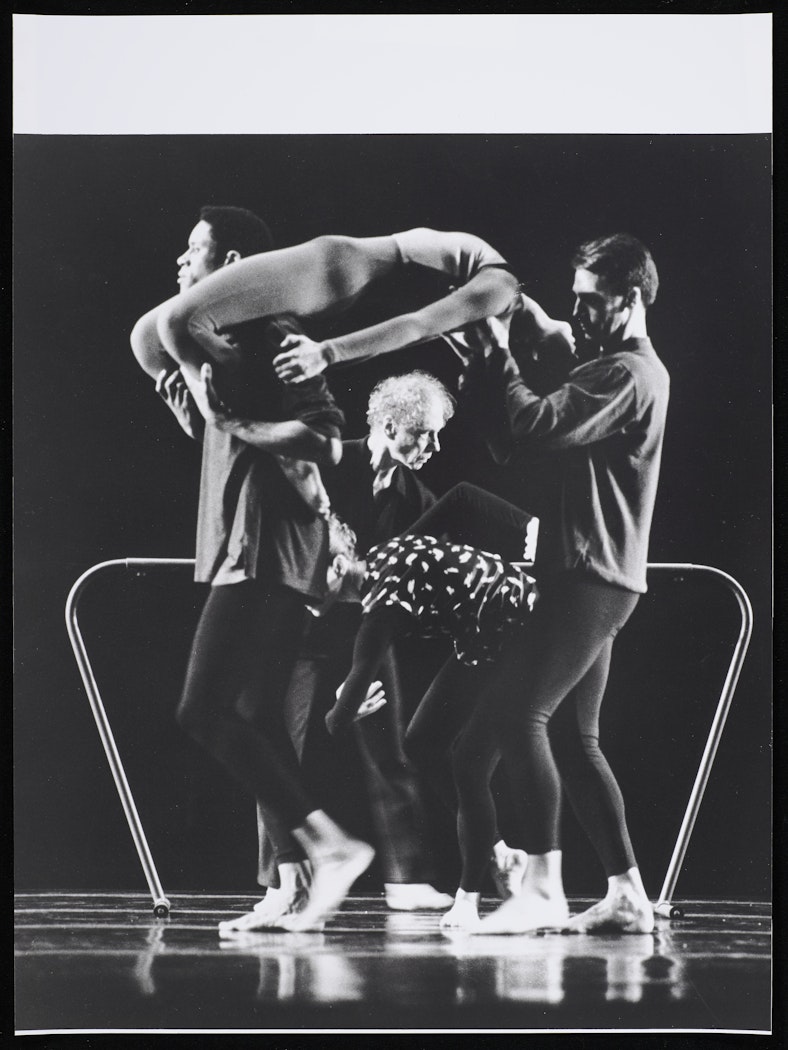 Merce Cunningham, Michael Cole, Carol Teitelbaum, Emily Navar, and Robert Wood in Trackers