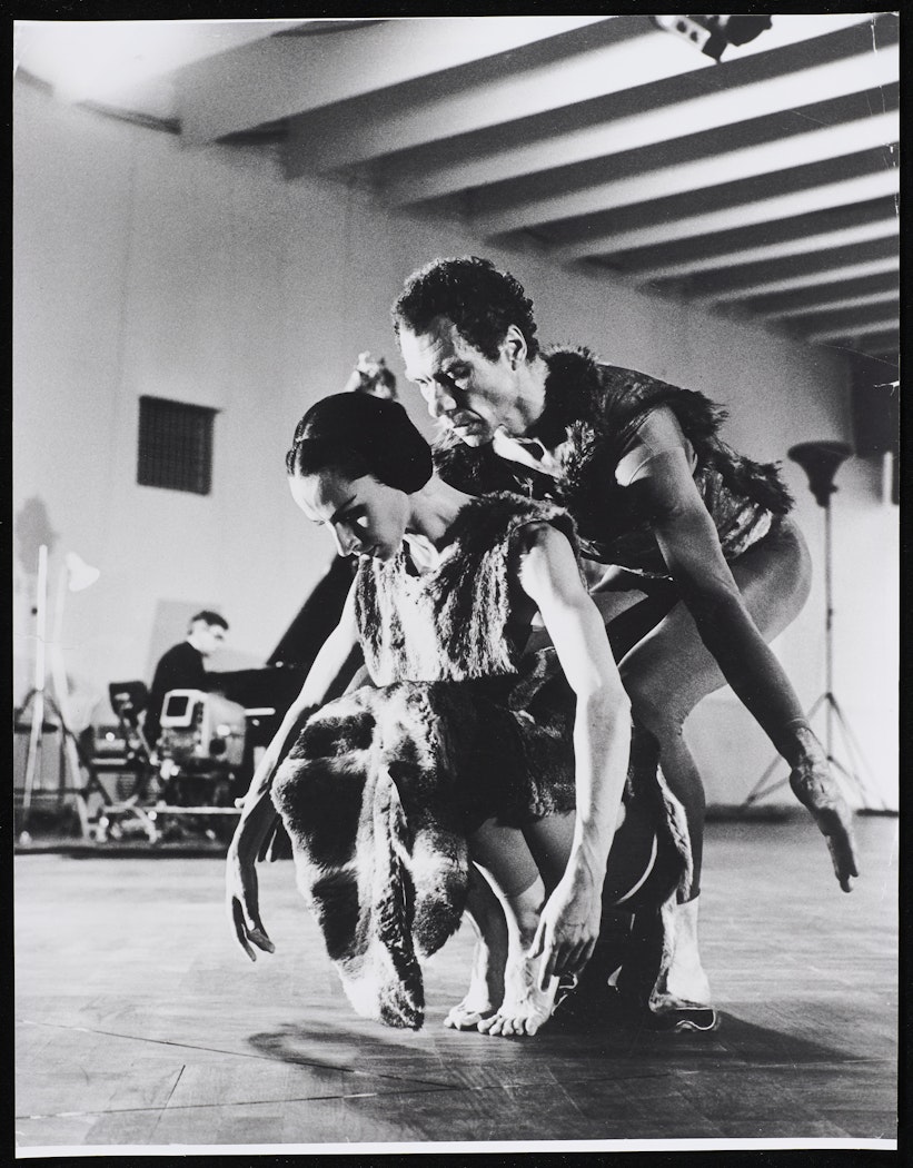 Carolyn Brown and Merce Cunningham, (David Tudor at the piano in rear) in Night Wandering