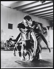 Carolyn Brown and Merce Cunningham, (David Tudor at the piano in rear) in Night Wandering