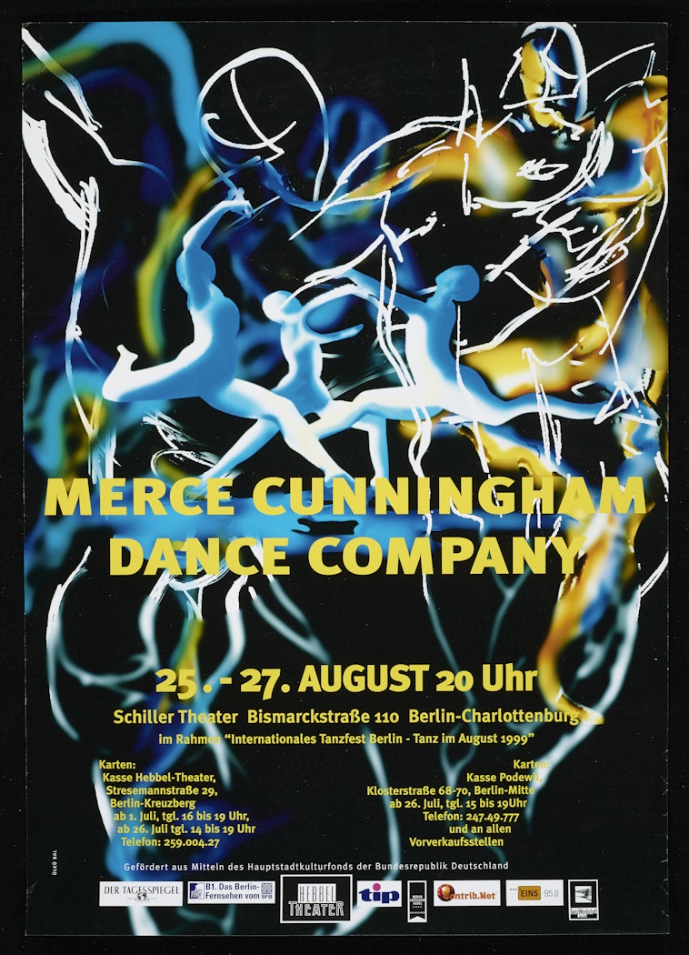 poster for Merce Cunningham Dance Company: Schiller Theater, 25-27 August 1999