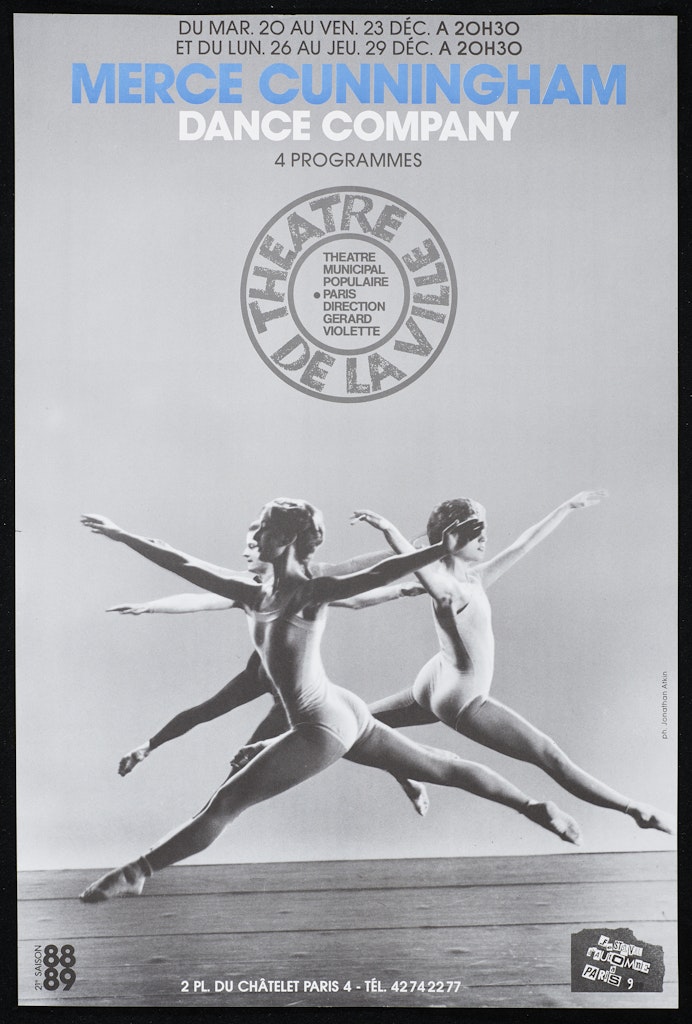 poster for Merce Cunningham Dance Company: Festival d'Automne a Paris 1988 Theatre de la Ville 21e