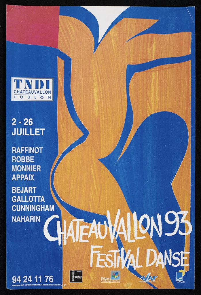 poster for Chateau Vallon 93 Festival Danse June, 2-26 1993