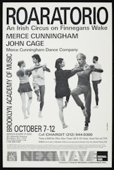 poster for Roaratorio: An Irish Circus on Finnegans Wake Merce Cunningham, John Cage  October 7-12, 1986