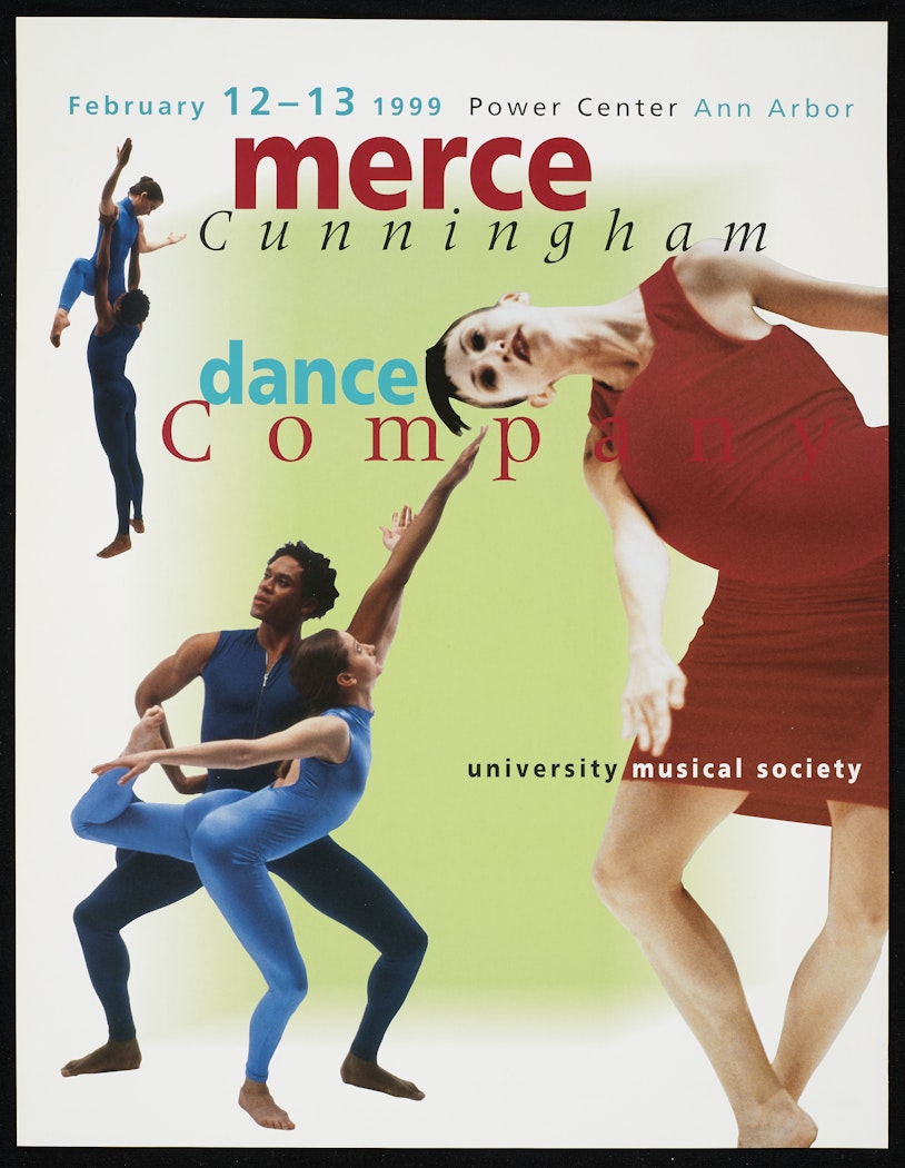 poster for Merce Cunningham Dance Company: University Musical Society February 12-13, 1999