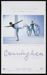 poster for Merce Cunningham Dance Company from New York Sadler's Wells Theatre July 21-August 1,1985