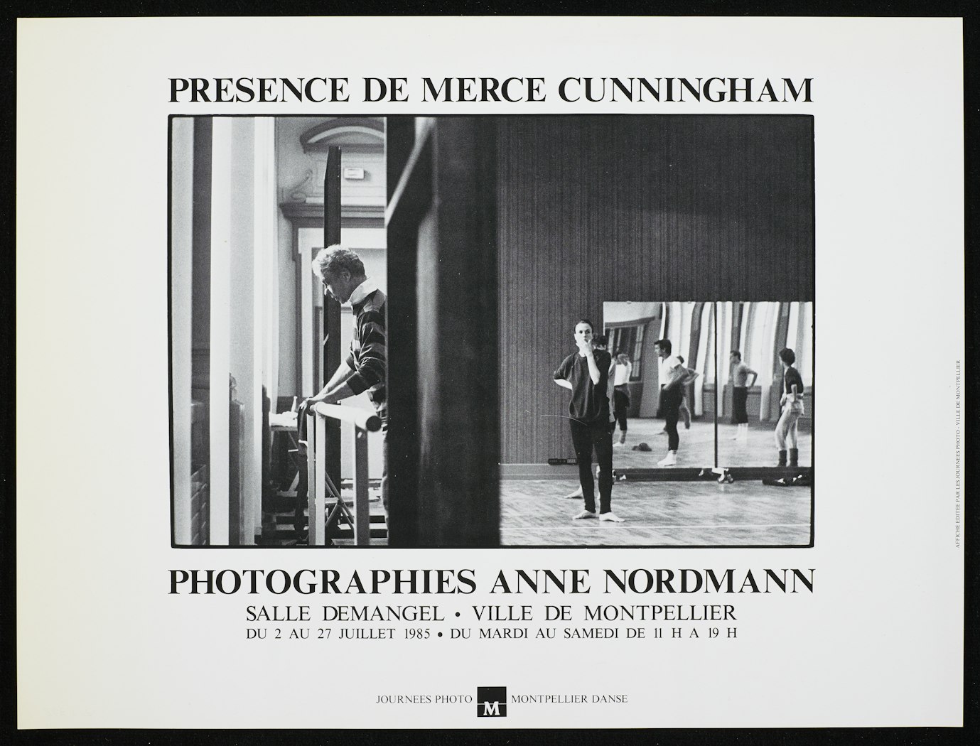 poster for Presence de Merce Cunningham Photographies Anne Nordman
