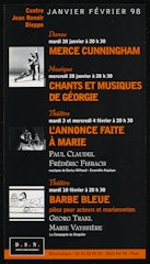 poster for Janvier Février 98, Danse Merce Cunningham
