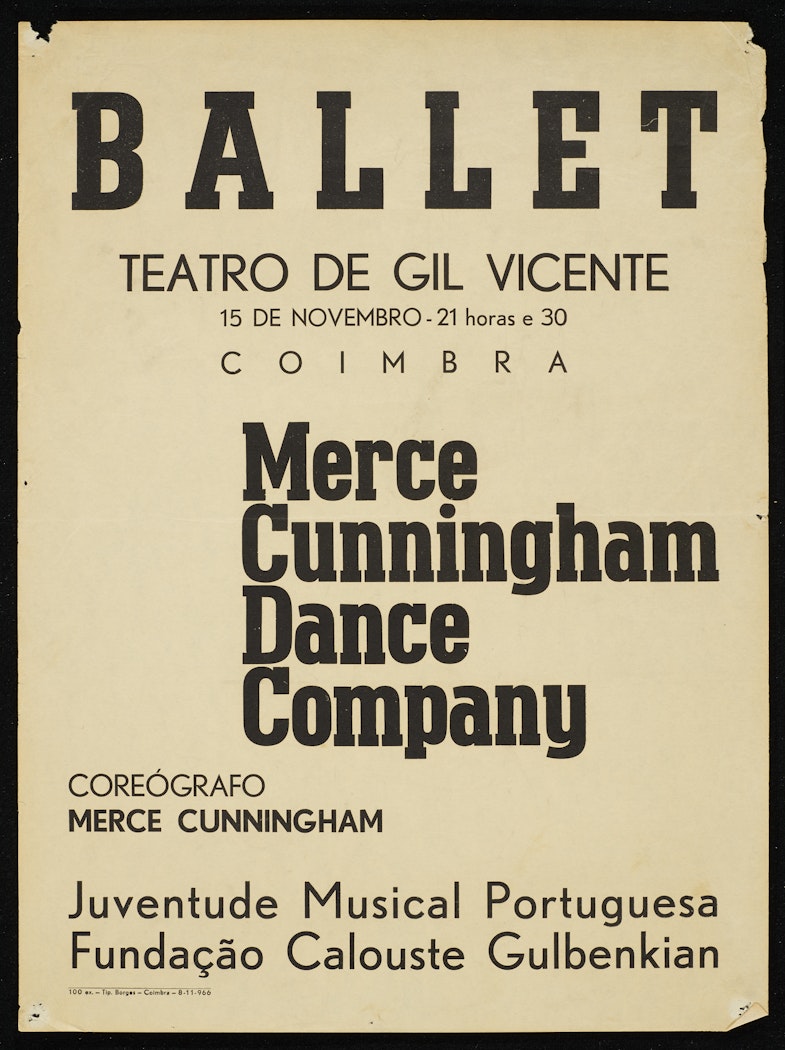 poster for Ballet Teatro de Gil Vicente: Merce Cunningham Dance Company 15 de Novembro 