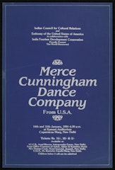 poster for Merce Cunningham Dance Company from U.S.A.: Kamani Auditorium, New Dehli January 14 - 15, 1984