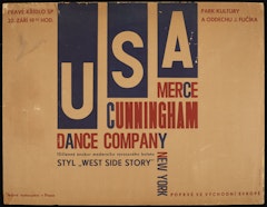 poster for USA  Merce Cunningham Dance Company: "In the style of West Side Story, New York"