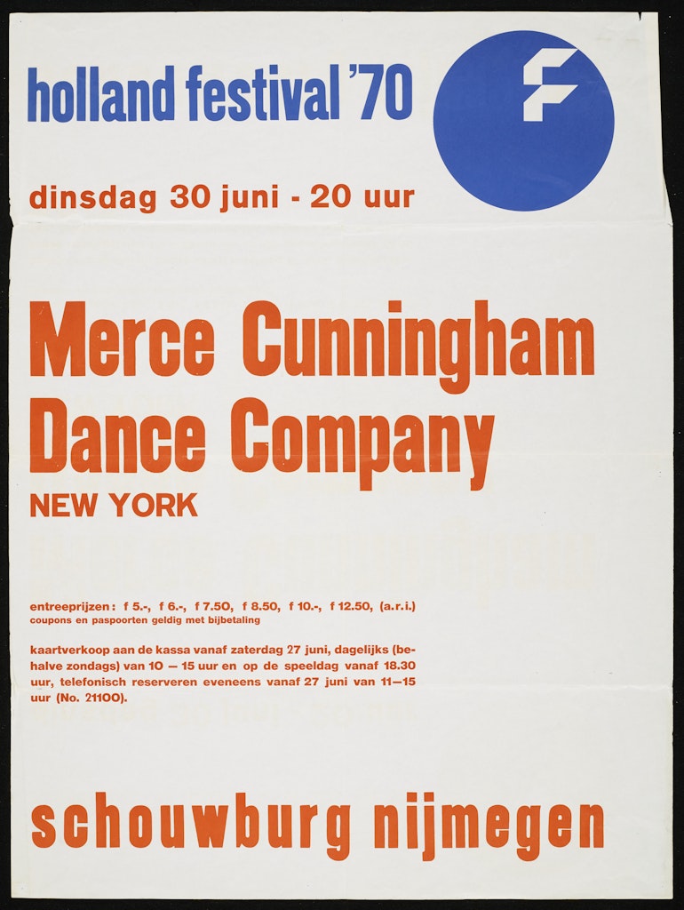 poster for Merce Cunningham Dance Company, New York: Holland Festival '70