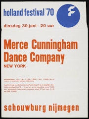 poster for Merce Cunningham Dance Company, New York: Holland Festival '70