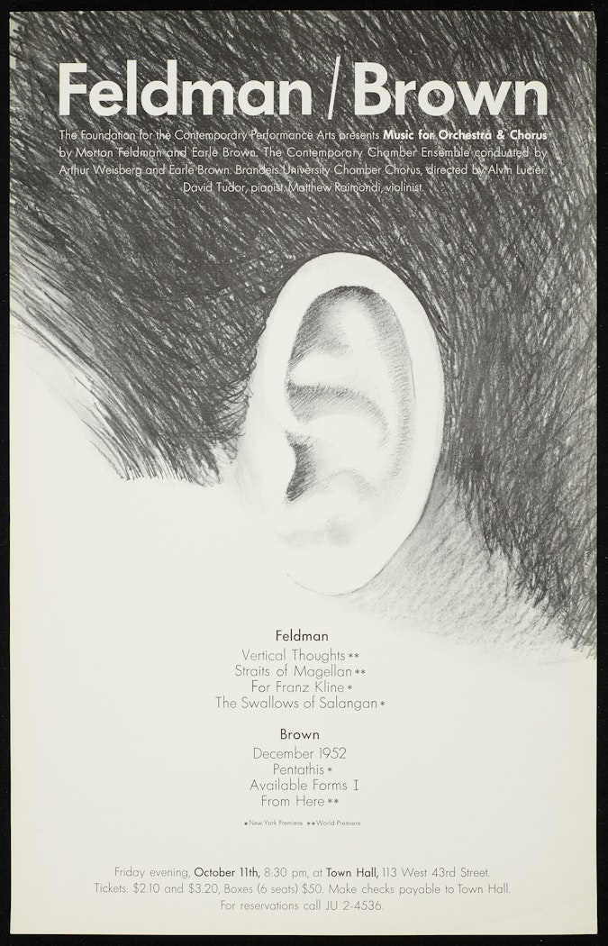 poster for Feldman/Brown: Music for Orchestra and Chorus