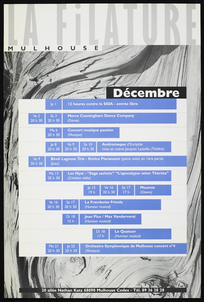 poster for La Filature Mulhouse Décembre