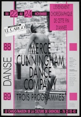 poster for Merce Cunningham Dance Company Trois Programmes November 22 -24, 1988