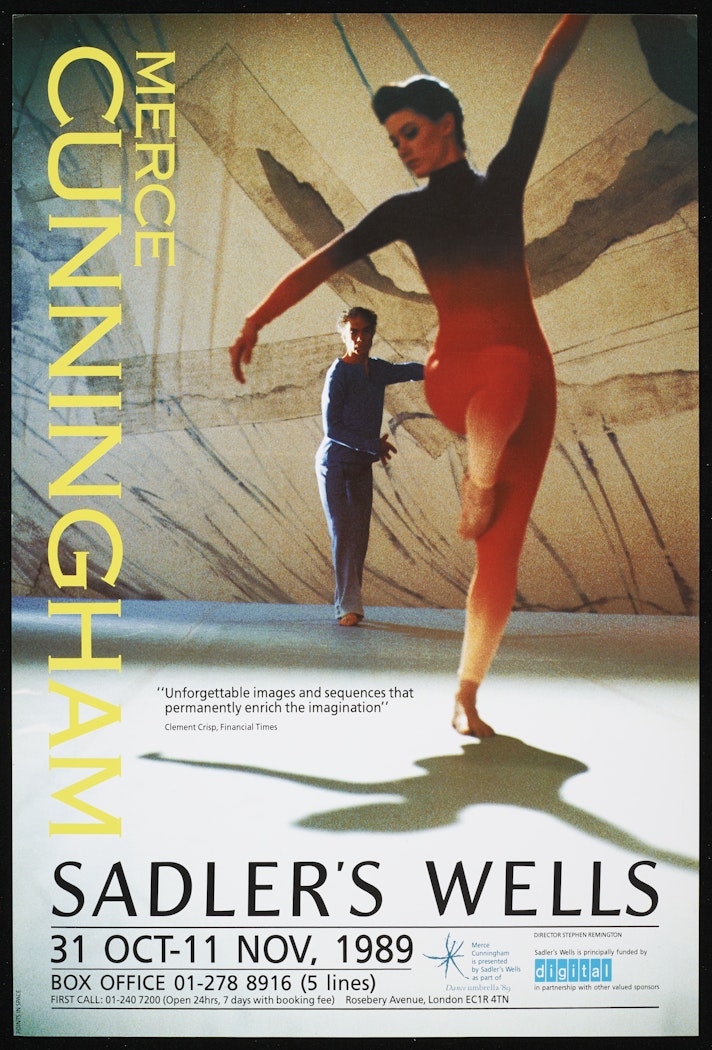 poster for Merce Cunningham Sadler's Wells, October 31 - November 11, 1989