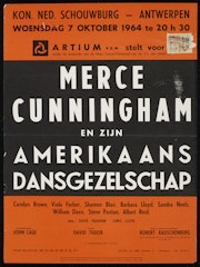 poster for Merce Cunningham en zijn Amerikaans Dansgezelschap, October 7, 1964