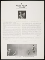 poster for Five New York Kvällar: (Five New York Evenings) balett konsert happening Fylkingen Moderna Museet