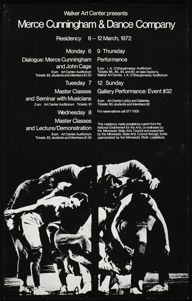 poster for Walker Art Center Presents: Merce Cunningham Dance Company