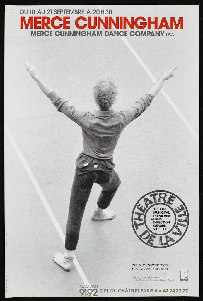 poster for Merce Cunningham Dance Company: Theatre de la Ville du 10 au 21 Septembre