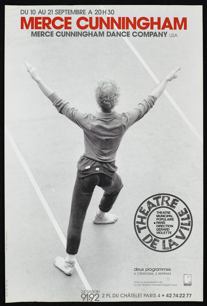 poster for Merce Cunningham Dance Company: Theatre de la Ville du 10 au 21 Septembre 