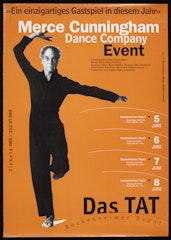poster for Merce Cunningham Dance Company EVENTS I: Gastspiel in diesem Jahr Das Tat Bockenheimer Depot
