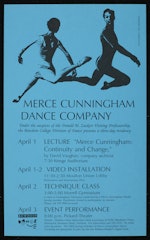 poster for Merce Cunningham Dance Company: The Bowdoin College Division of Dance presents a three day residency 