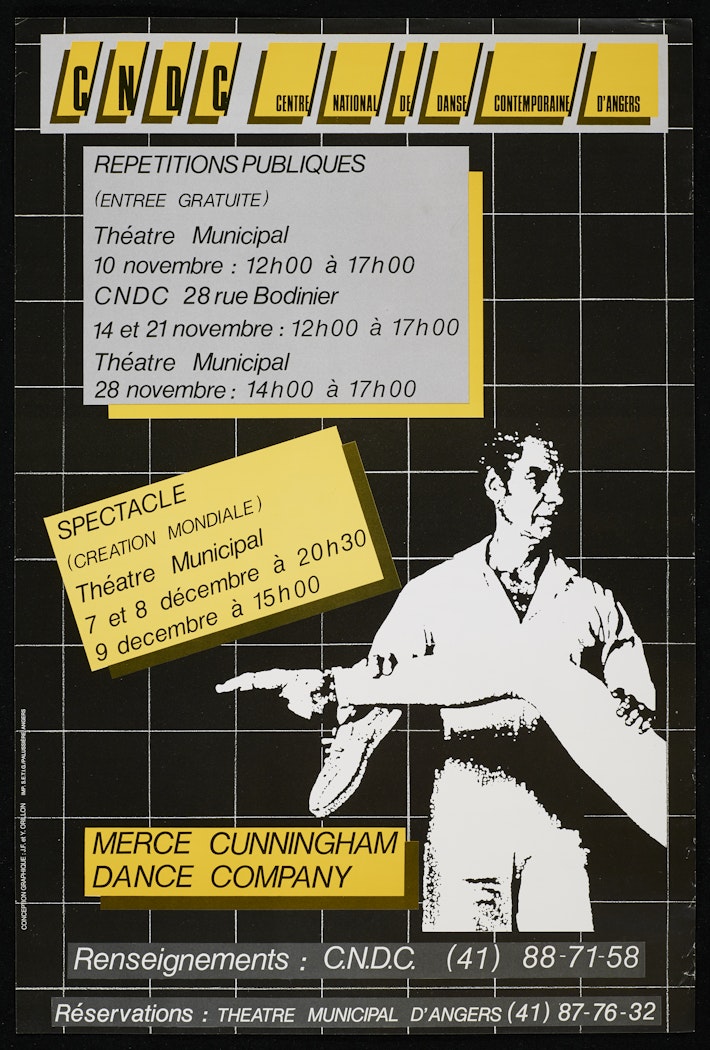 poster for CNDC Centre National de Danse Contemporaine D'Angers: Merce Cunningham Dance Company