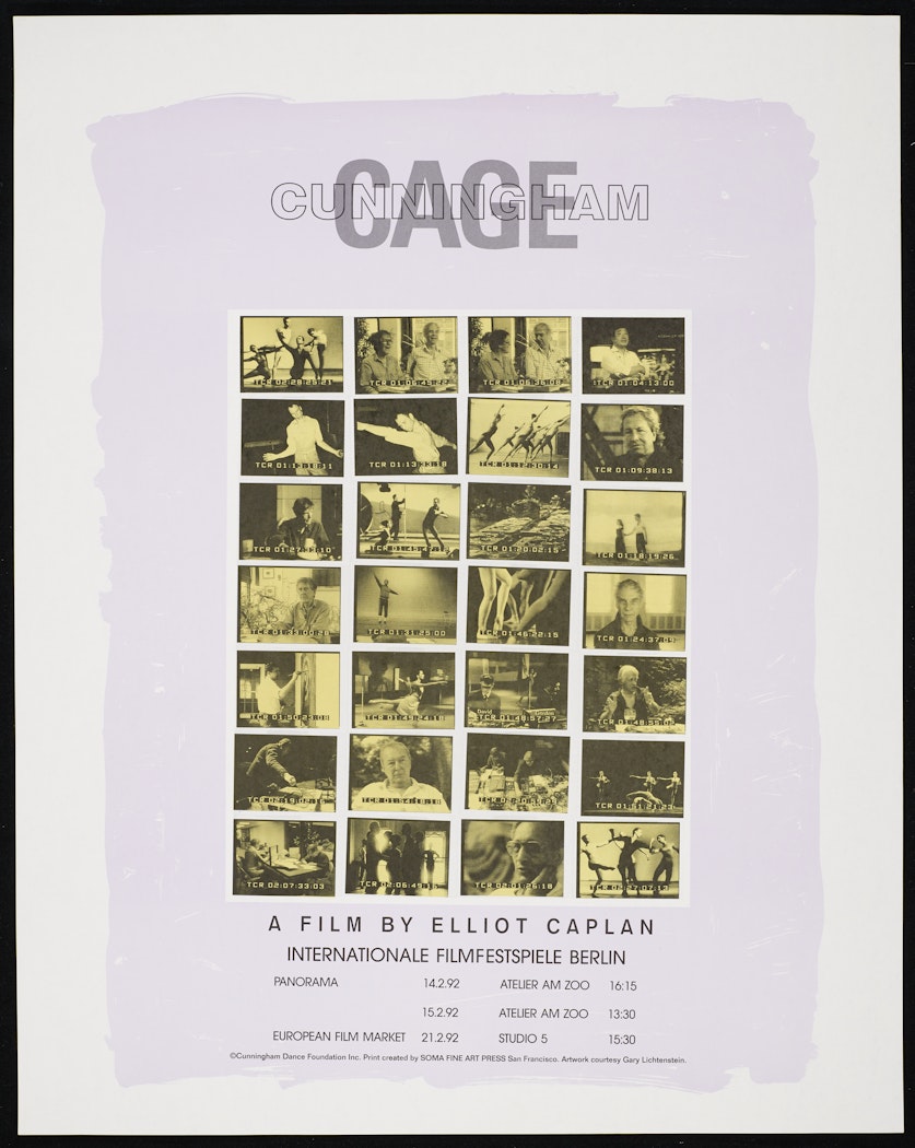 poster for Cage/Cunningham: A film by Elliot Caplan February 14 - 21, 1992
