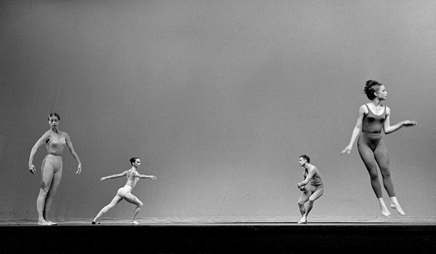 Merce Cunningham Dance Company in Suite for Five, University of California, Los Angeles, 1963. © Marvin Silver / Merce Cunningham Trust. 