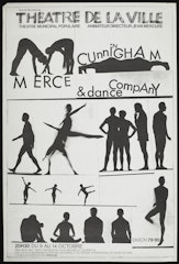 poster for Merce Cunningam & Dance Company Theatre de la Ville October 9- 23, 1979 