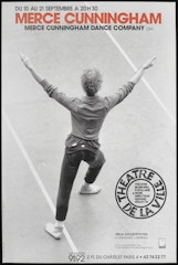 poster for Merce Cunningham Dance Company Theatre de La Ville August 10 - September 21, 1991